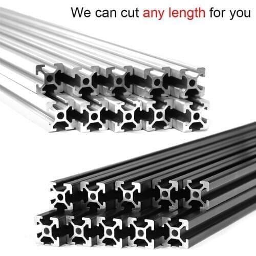 20pcs 753mm 20x20 Black CNC European Standard Rail Aluminum Extrusion Profile T Slot 6mm