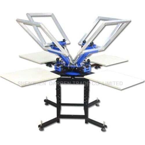 4 Color 4 Station T-Shirt Screen Printing Machine Silk Screen Printing Machine T-Shirt Printer Dual Rotary Printing Machine