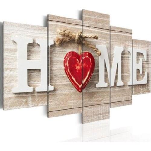 Large 5pcs Love HOME Canvas Print Painting Wall Art Print Pictures Unframed Canvas Painting Gift For Home Decoration