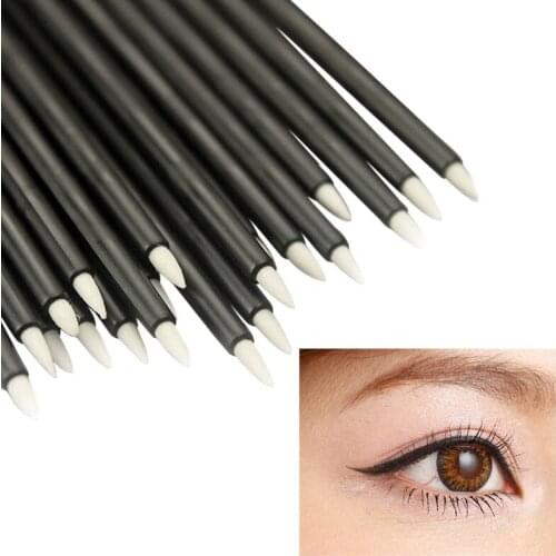 50Pcs Disposable Eye Liner Brush Short Handle Cosmetic Eyeliner Makeup Tool Make Up Brushes