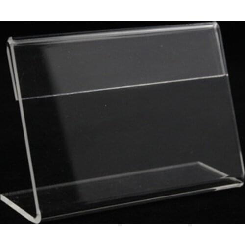 8x6cm Acrylic Plastic Table Sign Price Tag Label Display Paper Promotion Card Holders T1.3mm L Stand desk label holder display