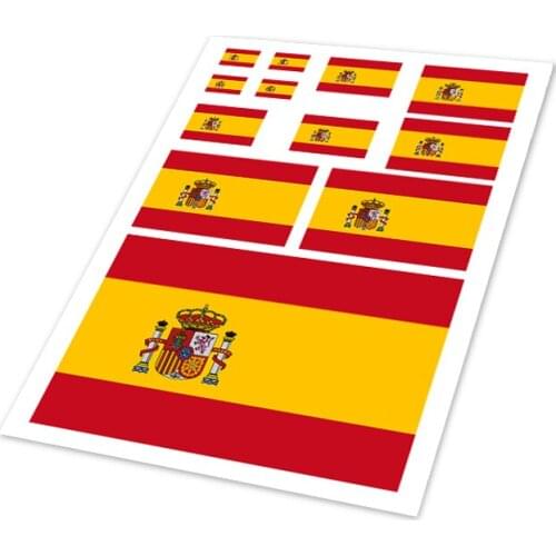 Car Styling Spain Flag World Cup National Flag Car Sticker Decoration Window Trunk Decal Vinyl Motorcycle Accessories
