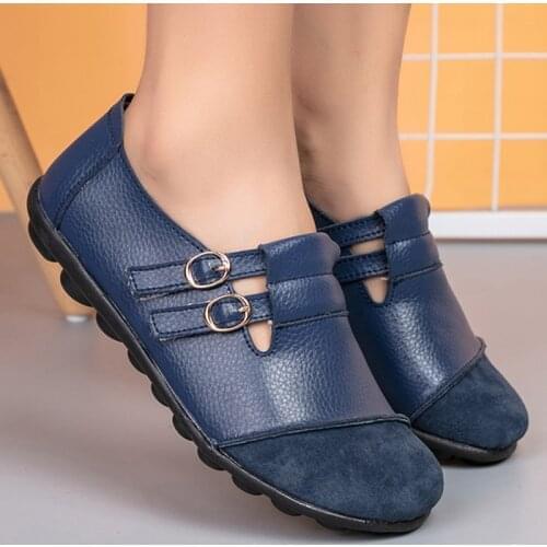 Womens Flats Fashion Shoes Women Buckle Ballet Flats Ladies Casual Shoes Female Ballerina Woman Short Soft Big Size 35-44 Mujer