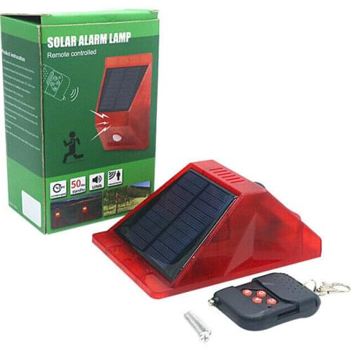 Solar Alarm Light Wireless IP65 Motion Sensor Outdoor Garden Security Lamp Stroboscope Strobe Light LED Light Warning Light