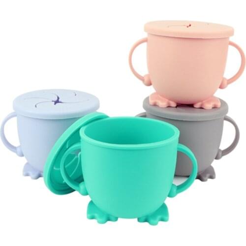 Baby Feeding Cup Silicone Tableware For Kids Girls Boys Portable Food Storage Box Baby Silicone Snack Cup Baby Learning Cups
