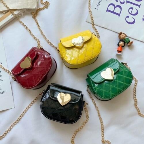 Lovely Patent Leather Childrens Crossbody Bags Cute Little Girls Mini Shoulder Bag for Kids Fashion Coin Purse Small Handbags