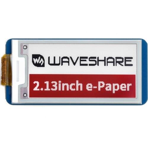 2.13inch E-Paper E-Ink Display Module Type B,for Raspberry Pi Pico, 250×122, Re /Blac /White, SPI,Low Power, Paper-Like Effect