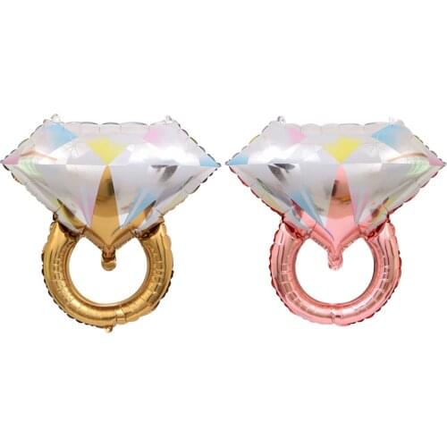 Diamond Ring Foil Balloons Big Size Rose Gold Wedding Decoration Valentines Day Party Supplies for Engagement Anniversary