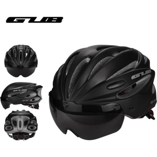 GUB Ultralight Cycling Helmet with Visor Magnetic Goggle Unisex MTB Road Bike Helmet Integrally Molded Bicycle Helmet 58-62cm