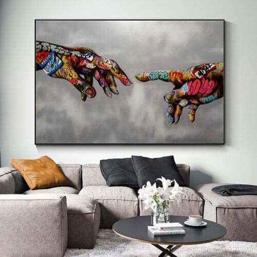 Lover Hands Street Graffiti Art Canvas Painting on The Wall Canvas Posters and Prints Wall Picture for Living Room Home Decor
