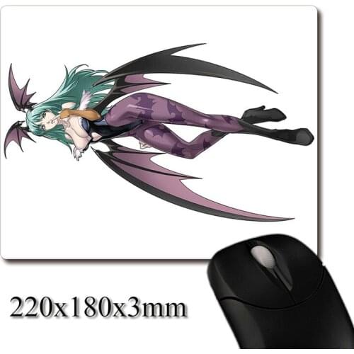 Sexy Morrigan Game CG of Vampire printed Heavy weaving anti-slip rubber office mouse pad Coaster Party favor gifts 220x180x3mm