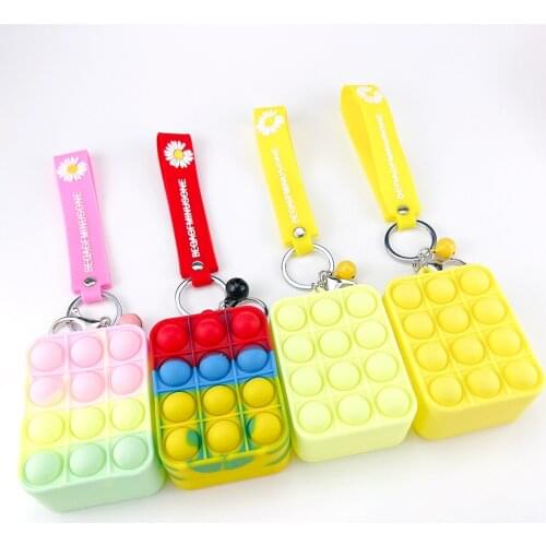 Hot New Mini Silicon Purse Push Pop Bubble Simple Dimple Fidget Slg Pounch Bag Popper Sensory Poppet Fidget Purse Toys
