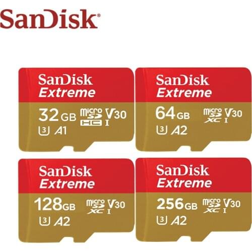 SanDisk Extreme Micro SD Card 256GB 128GB 64GB 32GB SDHC A1 SDXC U3 V30 A2 C10 TF Flash Memory Card Microsd For Camera/Phone