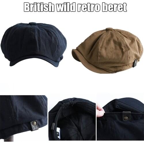 New Men Vintage Painter Beret Hats Summer Octagonal Newsboy Cap Cabbie Flat Hat SCI88