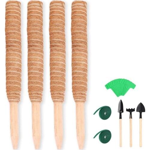 Plant Supports Totem Moss Pole for Potted Plants - 4Pcs 16 Inches Plant Moss Stick Climbing Plant Coco Coir Poles