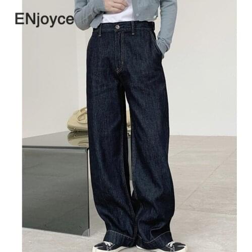 Autumn Women High Waisted Jeans Vintage Streetwear Large Pockets Loose Legging Straight Denim Pants Female Cargo Trousers