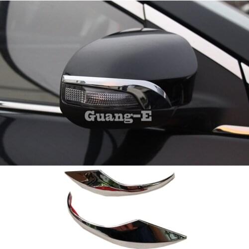 Car back rear view rearview Side Mirror eyebrow Strip Cover stick trim panel 2pcs For Toyota Corolla Altis 2017 2018 2019