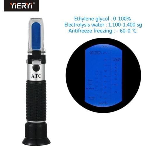 Yieryi Protable Ethylene Glycol Tool Electrolysis Water Meter Antifreeze Freezing Point Concentration Detector Refractometer