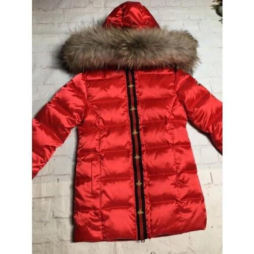 95cm-145cm 2021 winter down jacket childrens clothing girl down jackets child long thicken outerwear boy long duck down jackets