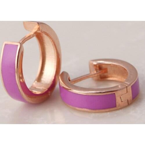 Purple Highlighter Silver Earrings