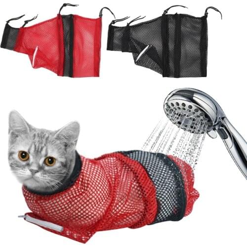 Cat Washing Shower Mesh Bags Mesh Cat Grooming Bath Bag Cat Supplies No Scratching Bite Restraint Nail Trimming