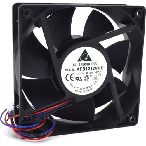 Delta AFB1212VHE -F00 signal 120mm 12cm DC 12V 0.90A 3-pin server inverter axial blower cooler cooling fan