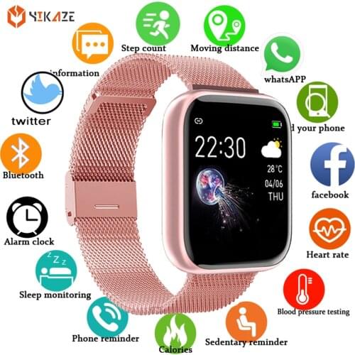 2021 Smart Watch Men Women Blood Pressure Heart Rate Fitness Tracker Waterproof Sport Smartwatch Clock For Iphone Android IOS