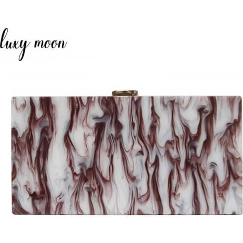 Womens Handbag Acrylic Luxury Designer Handbag Square Shape Clutch Purse Chains Shoulder Bag Wedding Bridal Clutch Purse Z024