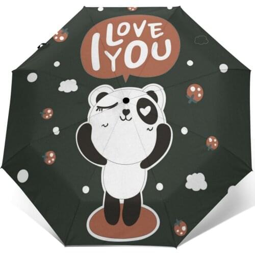 Nordic Cartoon Panda Windproof Automatic Folding Inverted Umbrella Portable Paraguas for Man Woman