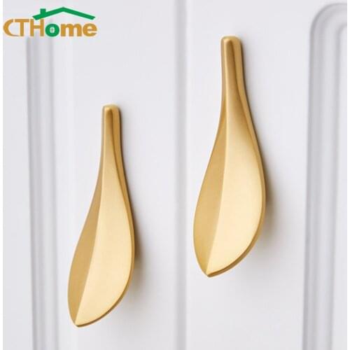 1pcs Cabinet Handle Leaf Shape 32mm Zinc Alloy Creative Drawer Wardrobe Bathroom Cupboard Door Handle Hardware Knob Door Pulls