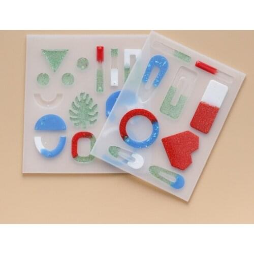 1pcs UV Resin Jewelry Liquid Silicone Mold Pendant Earring Resin Charms Molds For DIY Intersperse Decorate Making Jewelry