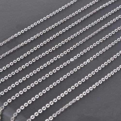 100pcs/Lot 1.5/2/2.4/3MM Silver Color 16"-40" Length Men 316L stainless steel necklace Cross chain for women men jewelry Gift