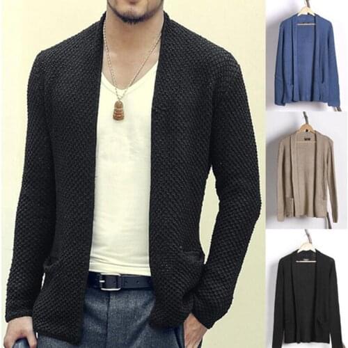 2019 New Fashion Sweater For Mens Cardigan Solid Color Knitwear Warm Autumn Korean Style Casual Clothing Male