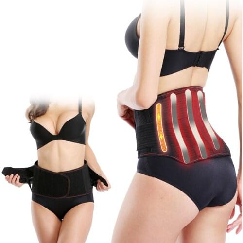 3PC Pad Slimming Fitness Belt Magnetic Tourmaline Bone Self-heating Waist Lumbar Support Belt Back Brace Posture Corrector Belt