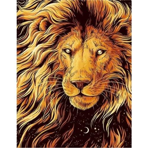 5D DIY Full Round Diamond Painting Cartoon Animals Lion & Tiger & Eagle Fox Cross Stitch 3D Embroidery Mosaic Home Decor Y623