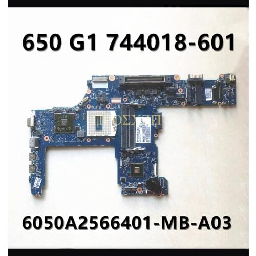 FOR HP 650 G1 744018-001 744018-501 744018-601 6050A2566401-MB-A03 with HM87 HD8750M Laptop motherboard 100% working well