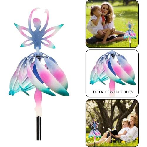Ballerina Wind Color Changing Ballet Spinning Girl Wind Chimes Rotating Deck