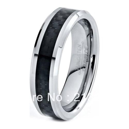 FREE SHIPPING!USA WHOLESALES CHEAP PRICE BRAZIL RUSSIA CANADA UK HOT SELLING 8MM BLACK CARBON FIBER BRIDALTUNGSTEN WEDDING RING