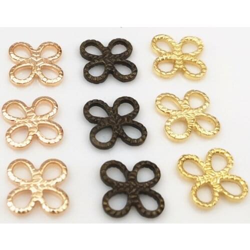 SIXTY TOWFISH 30 Pieces DIY Jewelry Accessories 8mm Copper Antique Bronze/Brass Color/KC Gold Metal Flower Slice Charms Base
