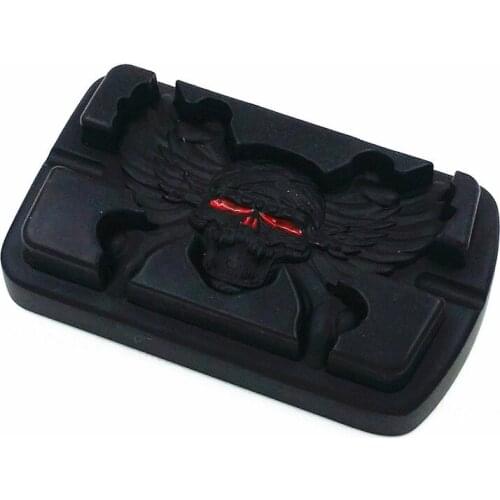 Black Skull Wing Brake Pedal Pad For Harley Touring FLHTC FLSTC FLST FLSTS Motor