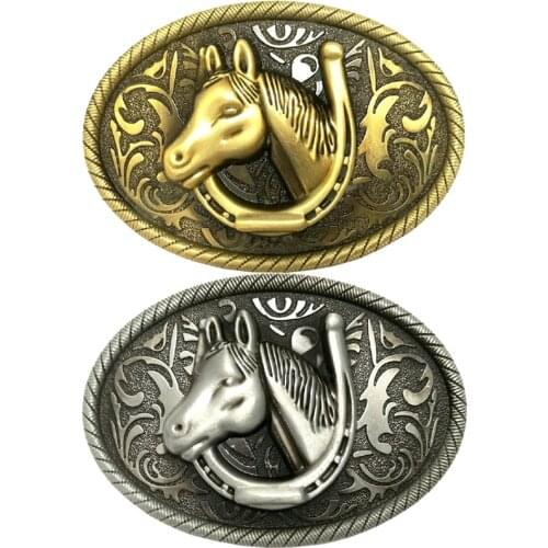 Zinc Alloy Mens Arabesque Horse Belt Buckle Rodeo Western Cowboy For Leather Belt