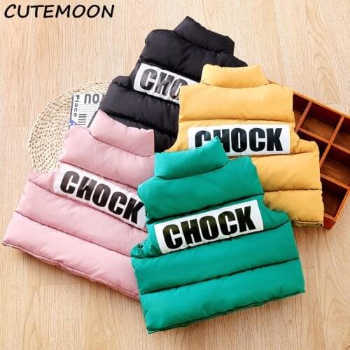 Kids Letter Style Outwear Children Vest Fashion Cotton Warm Vest 2-7Y Boys Girls Winter Clothing Kids Letter Style Outwear