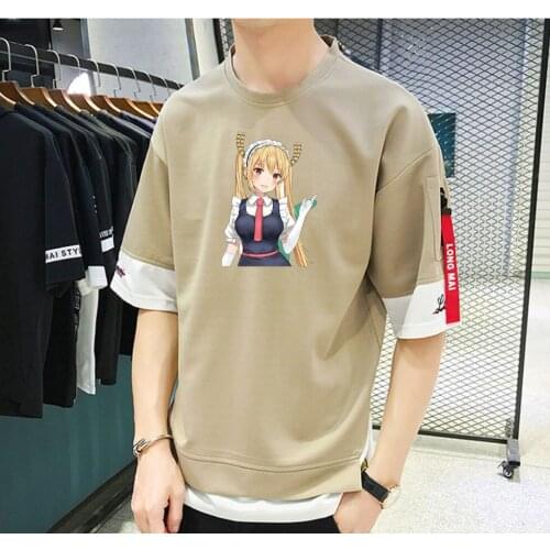 Japan Anime Miss Kobayashi Dragon Maid T-shirt Unisex Manga Streetwear T-shirt Casual Short Sleeve Teenagers Cartoon t shirt