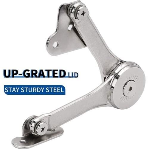 2Pcs Heavy Duty Lid Support Hinges Soft Close Folding Lid Stay Hinge Keep Lid Hinge Open for Cabinet Kitchen Wardrobe JA