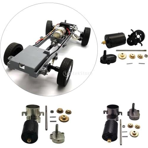 1:10 Alloy Gearbox Shell w/ 370 Brushed Motor Gear Upgrade Parts for WPL D12 RC Buggy Trucks DIY Accessory
