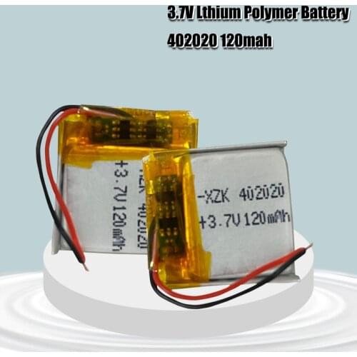 3.7v 120mAh 402020 Lithium Polymer Li-Po Rechargeable Battery For toys GPS MP3 MP4 PAD DVD DIY bluetooth headphone speaker phone