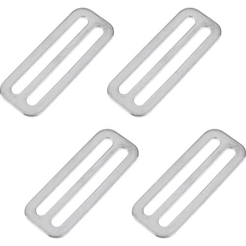 MagiDeal 4pcs/set Scuba Dive 316 Stainless Steel Weight Belt Webbing Keeper Tri- Slide Buckle Scuba Diving Keeper