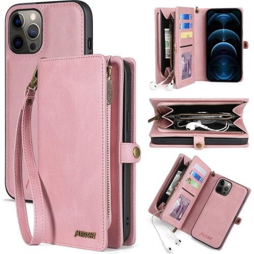 Megshi Wallet Pu Leather Filp Phone Case Cover For Iphone 13 12 11 Pro Max Mini Bag For Iphone X Xr Xs Max Se 2020 8 7 Plus