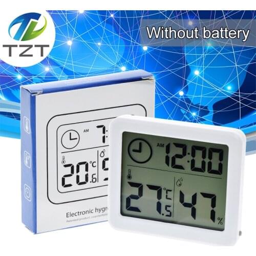 Multifunction Thermometer Hygrometer Automatic Electronic Temperature Humidity Monitor Clock 3.2inch Large LCD Screen