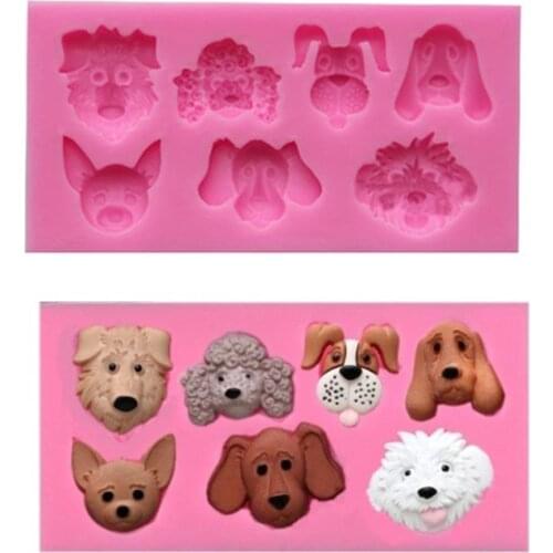 Mini Chocolate Mold Cartoon Dog Fondant Cake Decoration Mold Ornament Silicone Baking Mould